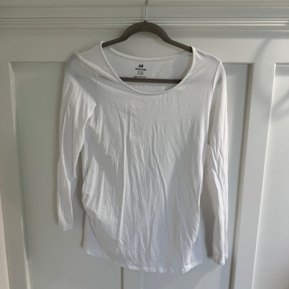 H&M Organic Cotton Long Sleeve White Shirt - EUC - size Women - M (8/10)