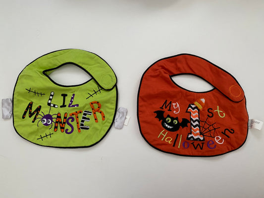 Fall Halloween Bib Twins Appliqu� Twinset - GUC