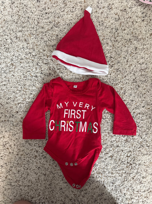 LS Christmas with Hat NWOT - size Month - Newborn