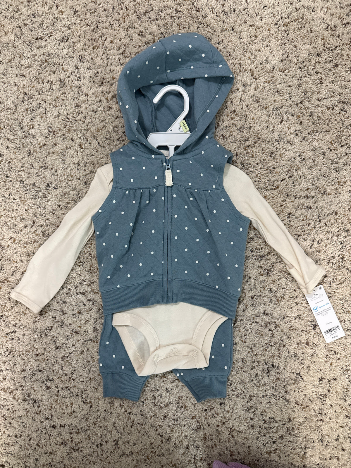 3M 3 piece outfit set NWT, Carters - size Month - 0-3 / 3M