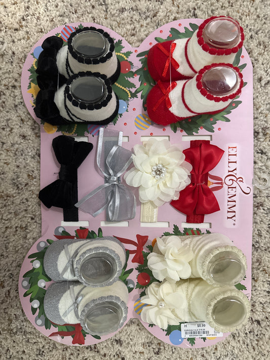 Infant bow and socks set NWT