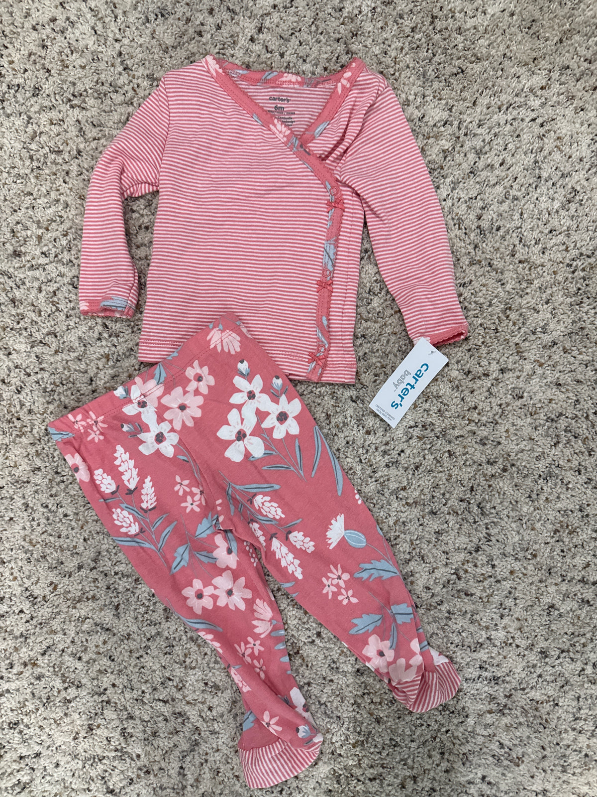 6M pink outfit set LS NWT - size Month - 3-6 / 6M