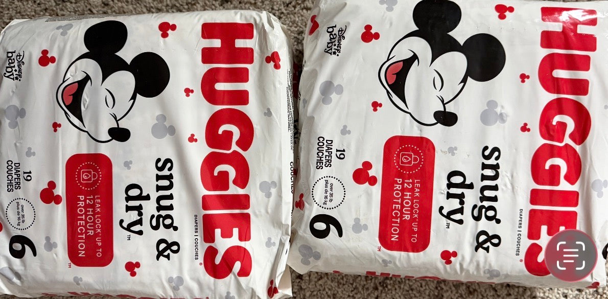 2- size 6 diapers 38 diapers