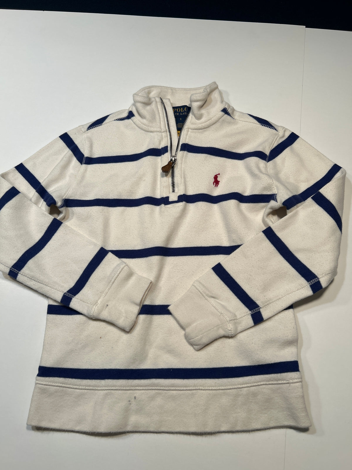 GUC Polo quarter-zip LS striped top - size Youth - 6 (S)