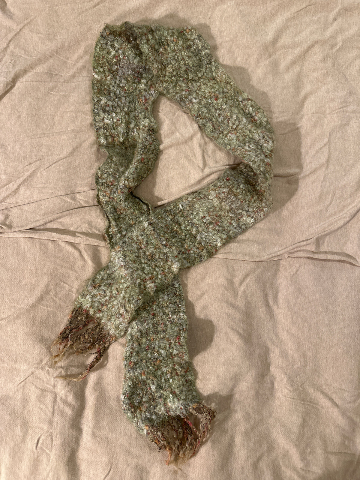 Soft green scarf Handwoven