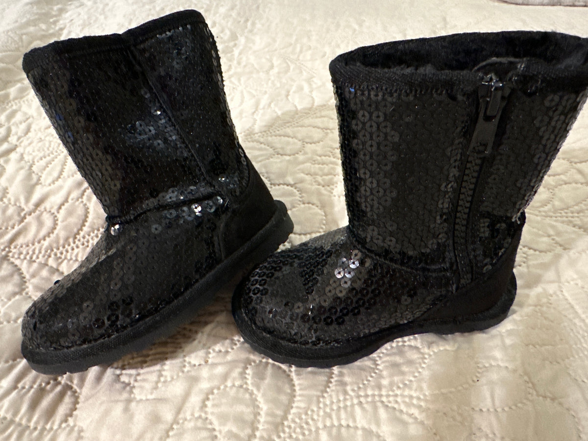 Little Suzy Black sequin boots - size Shoes - Toddler 6