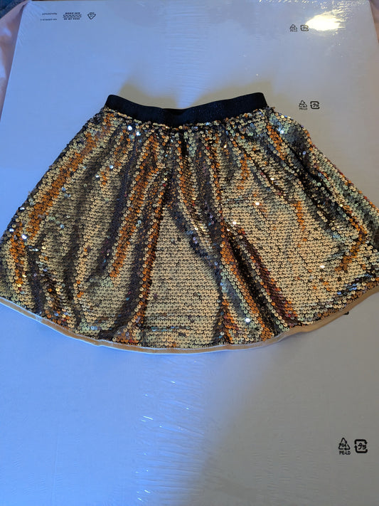 Belle Danna Gold Sequin Skirt - size Youth - 10 (L)