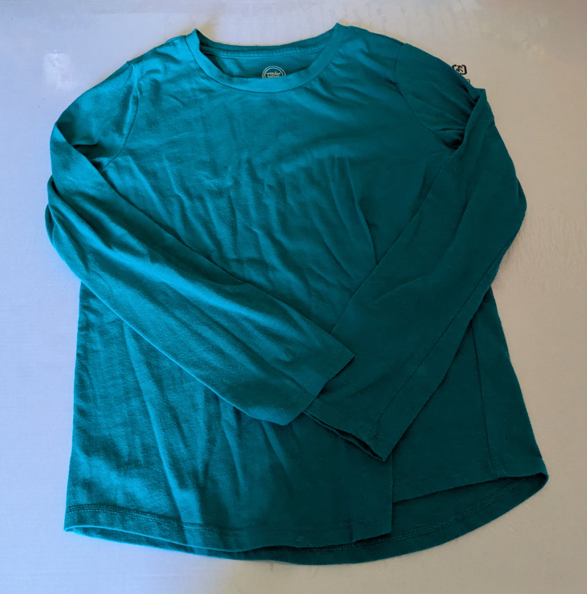 Wonder Nation Long Sleeve Teal Shirt - size Youth - 7 (S)