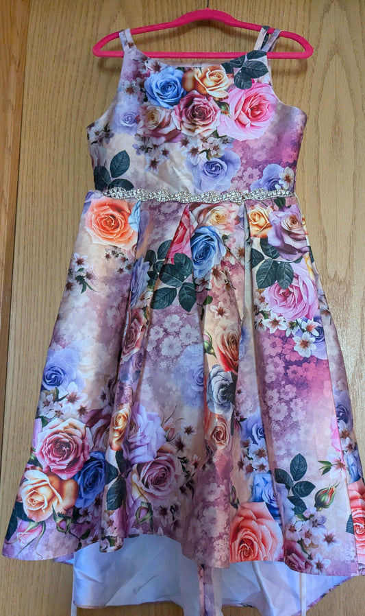 Colorful Floral Dress Rare Edition Sleeveless - size Youth - 10 (L)