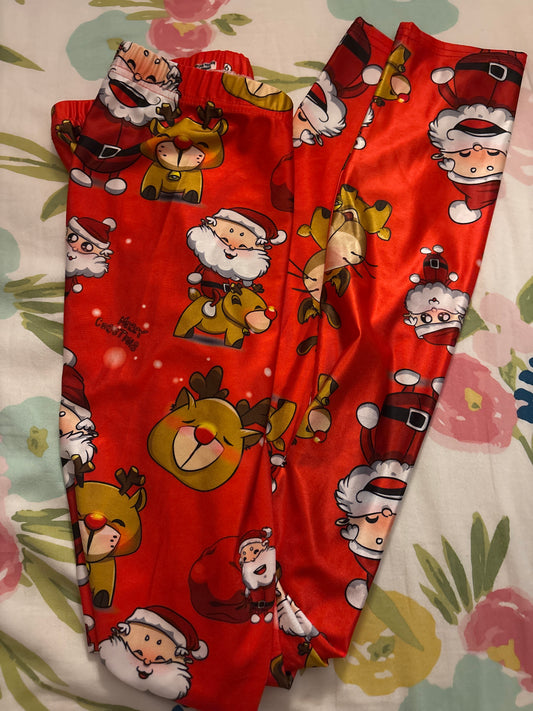 Christmas leggings. Never worn. Silky - size Women - XL (16/18)