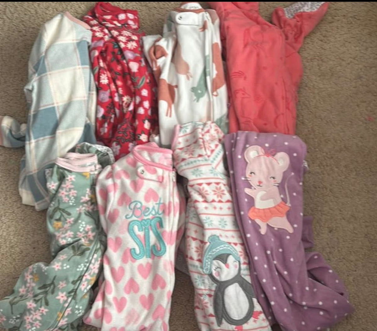 lot of 8 Carter pjs NWOT Super soft footie - size Toddler - 4T