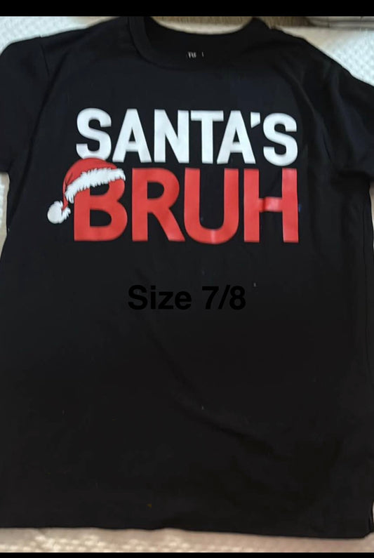 7/8 Santa bruh t-shirt GUC - size Youth - 8 (M)
