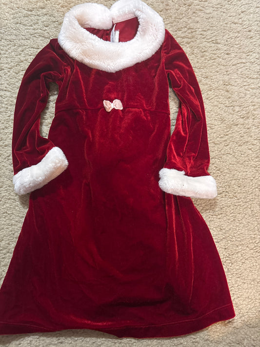 Christmas Santa dress GUC - size Youth - 4 (XS)
