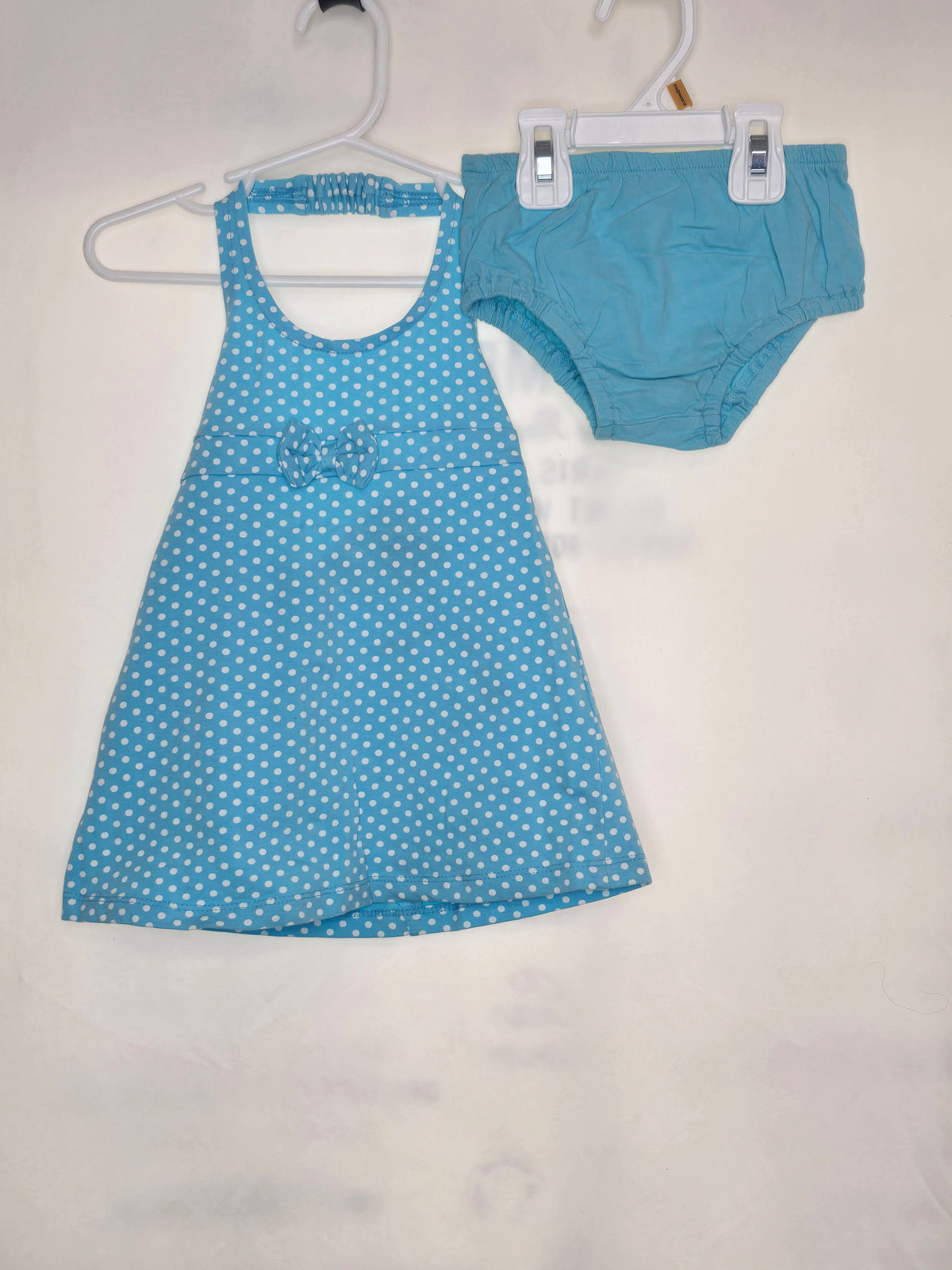 EUC halter neck cotton dress w/ matching diaper - size Month - 12-18 / 18M