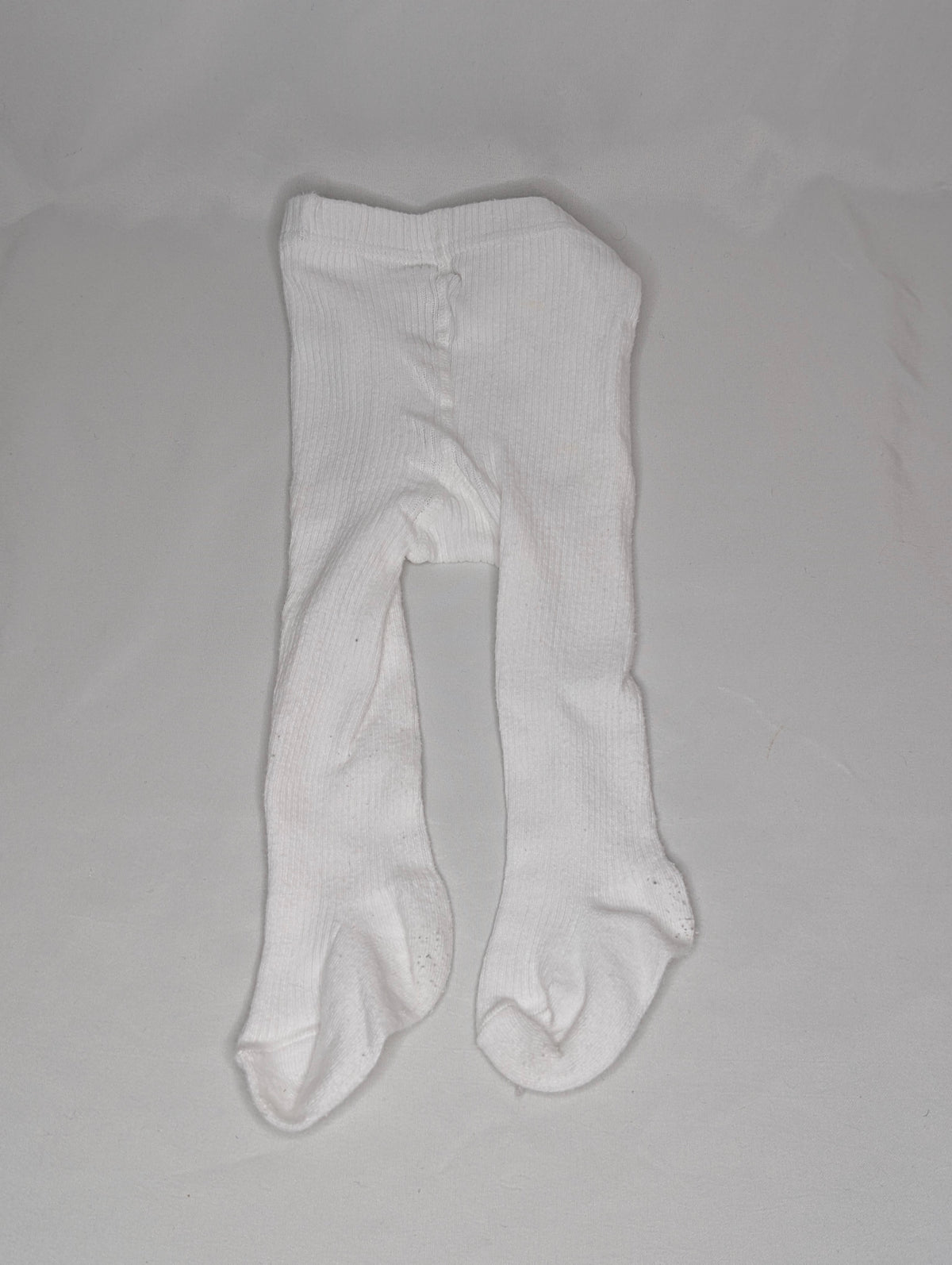 VGUC white ribbed tights cotton/spandex, size 0-9