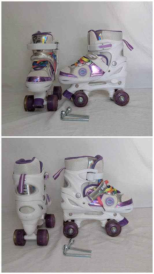 EUC Purple rainbow roller skates, light up