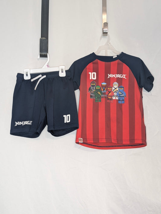 GUC H&M LEGO Ninjago 2pc set; soccer-jersey style - size Toddler - 5T