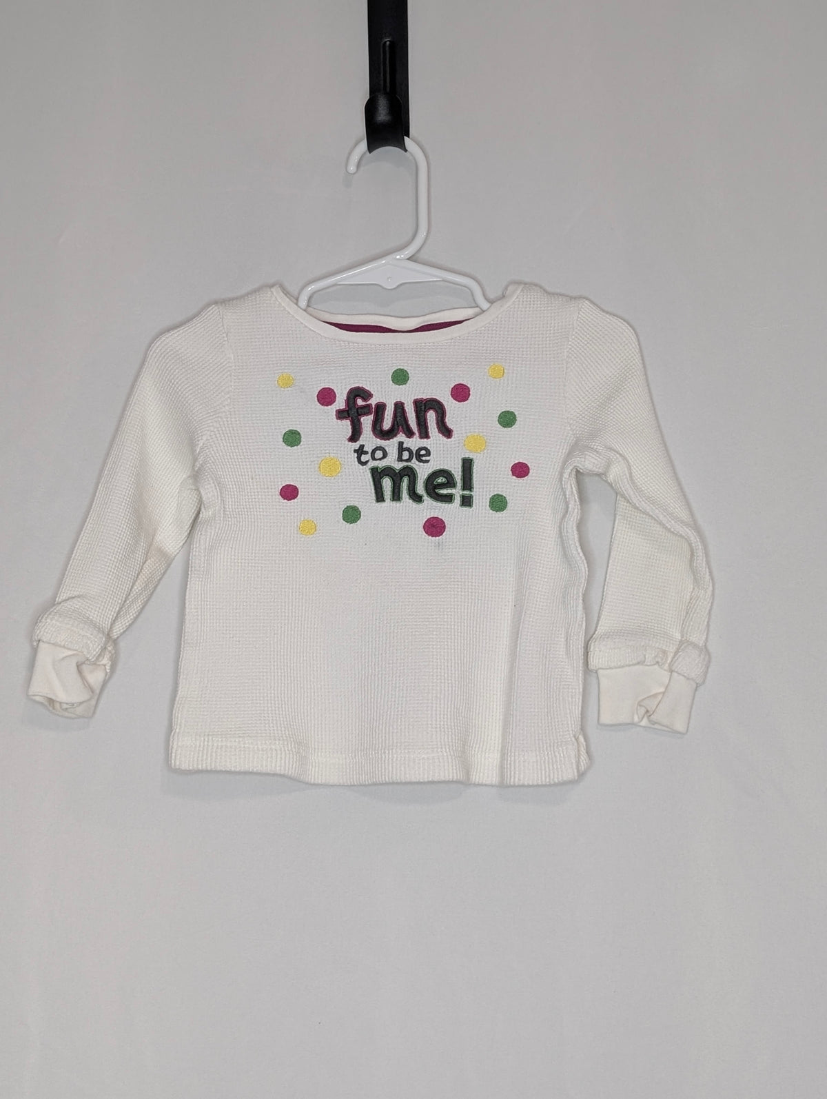 EUC Gymboree l/s waffle knit tee, fun to be me! - size Toddler - 2T