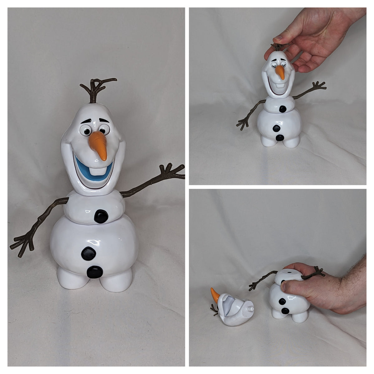 EUC 8 Olaf; push hair to move eyes/mouth, push