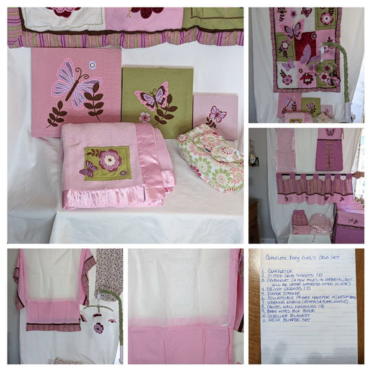 Complete nursery & crib set, 15 items, VGUC - size Bedding - Crib