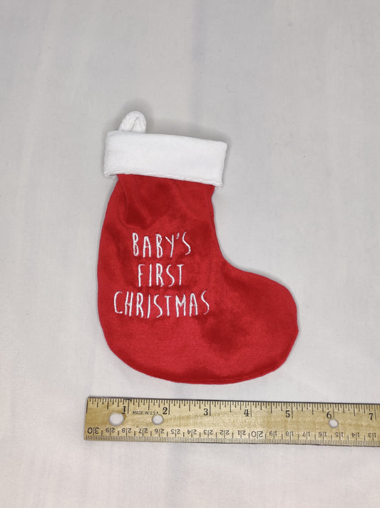 EUC mini stocking Baby's First Christmas