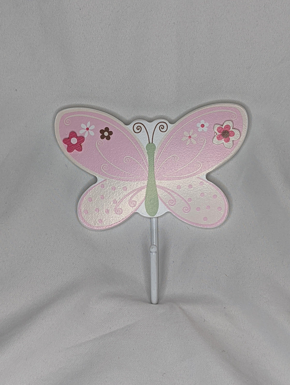 EUC Butterfly wall hook, painted MDF w/metal hook