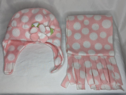 EUC soft fleece hat & scarf set, 2T-4T