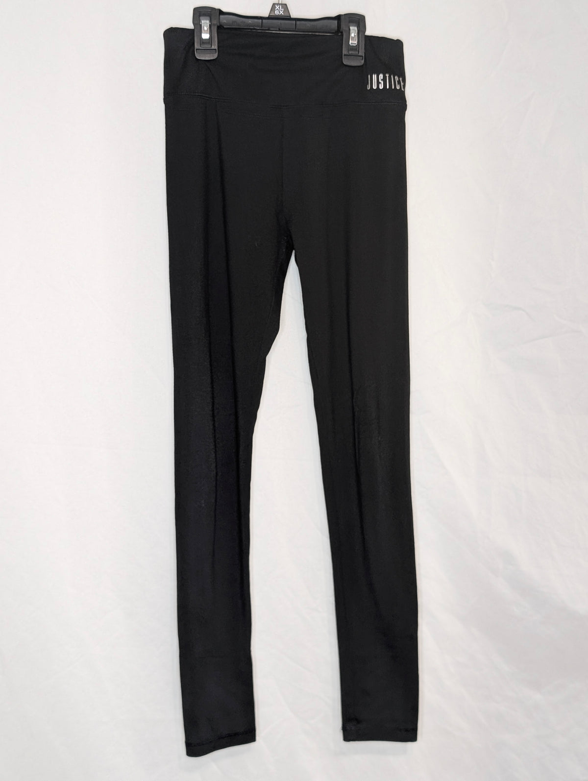 EUC Justice active black leggings, no pockets - size Youth - 12 (L)