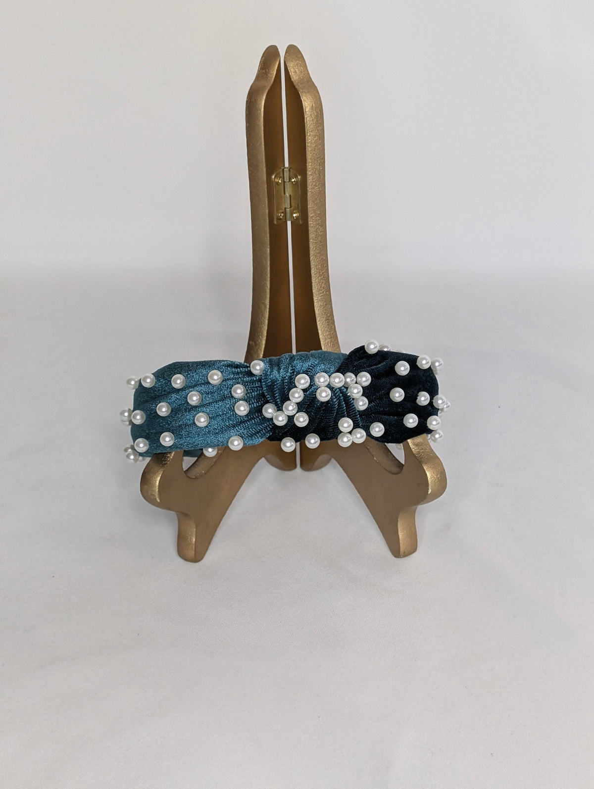 NEW, never worn headband dark teal green velvet w
