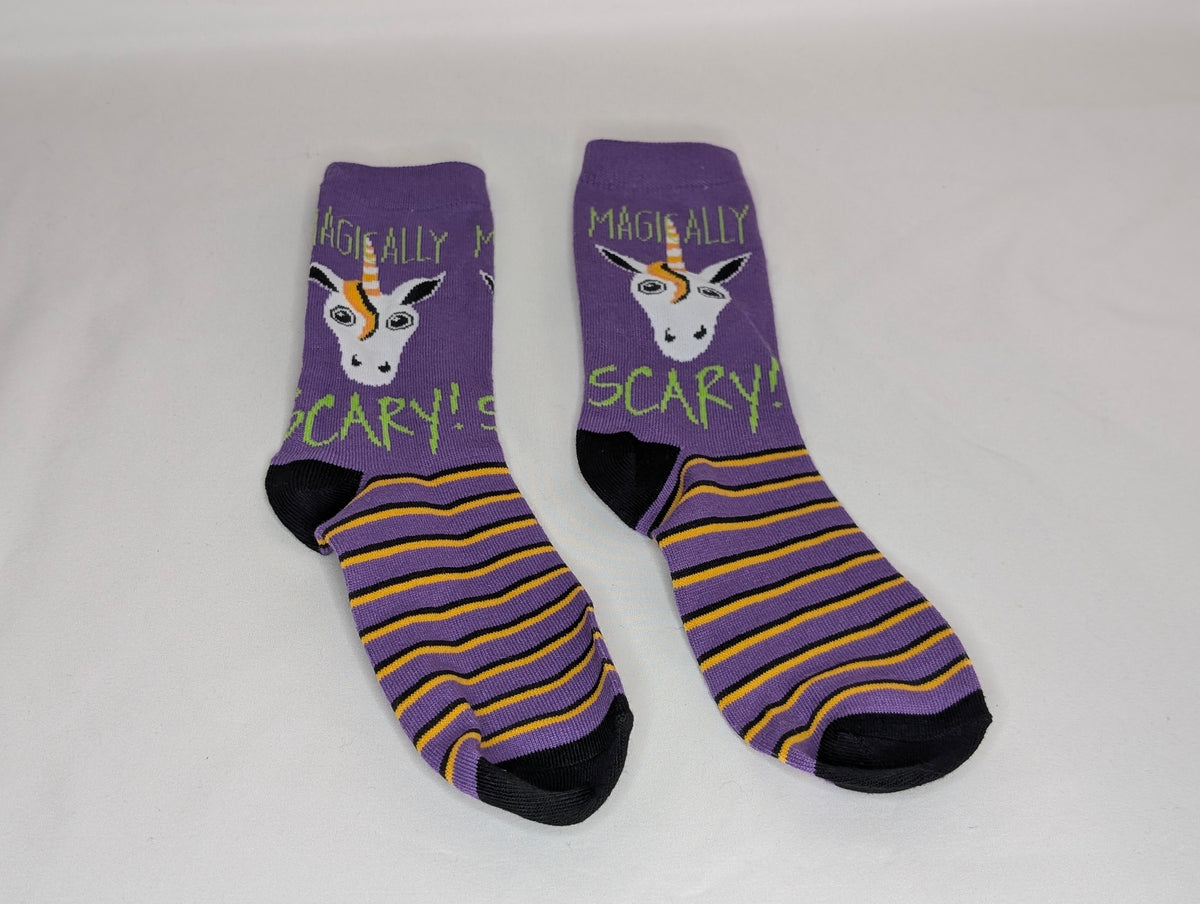 NEW Magically Scary unicorn halloween socks,
