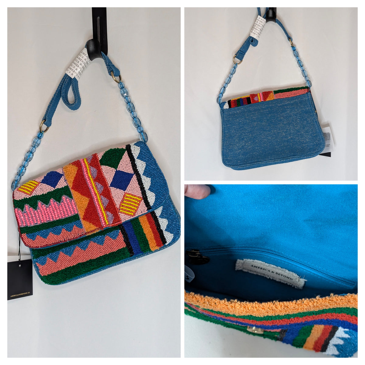 NEW w/tag America&Beyond beaded shoulder purse