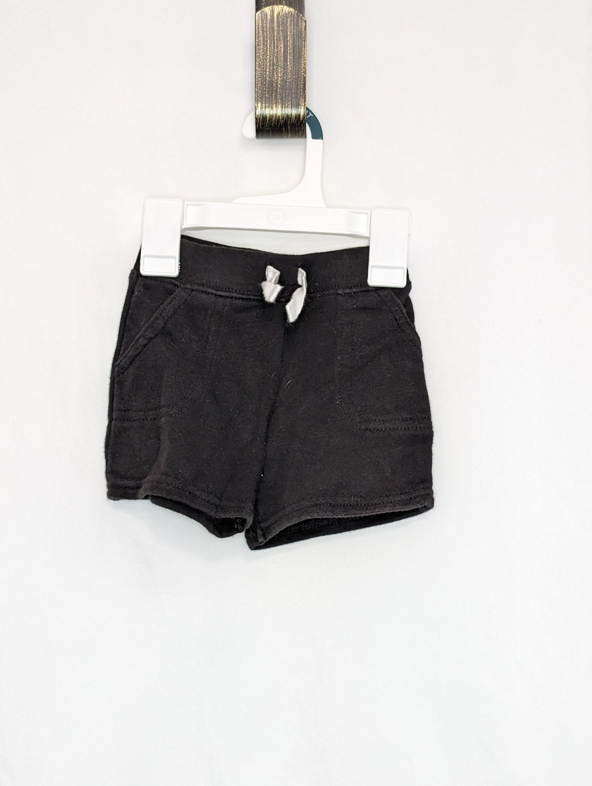 EUC black shorts w faux drawstring - size Month - 3-6 / 6M