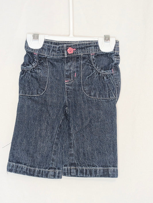 EUC JumpBean jeans, elastic waist, pink - size Month - 3-6 / 6M