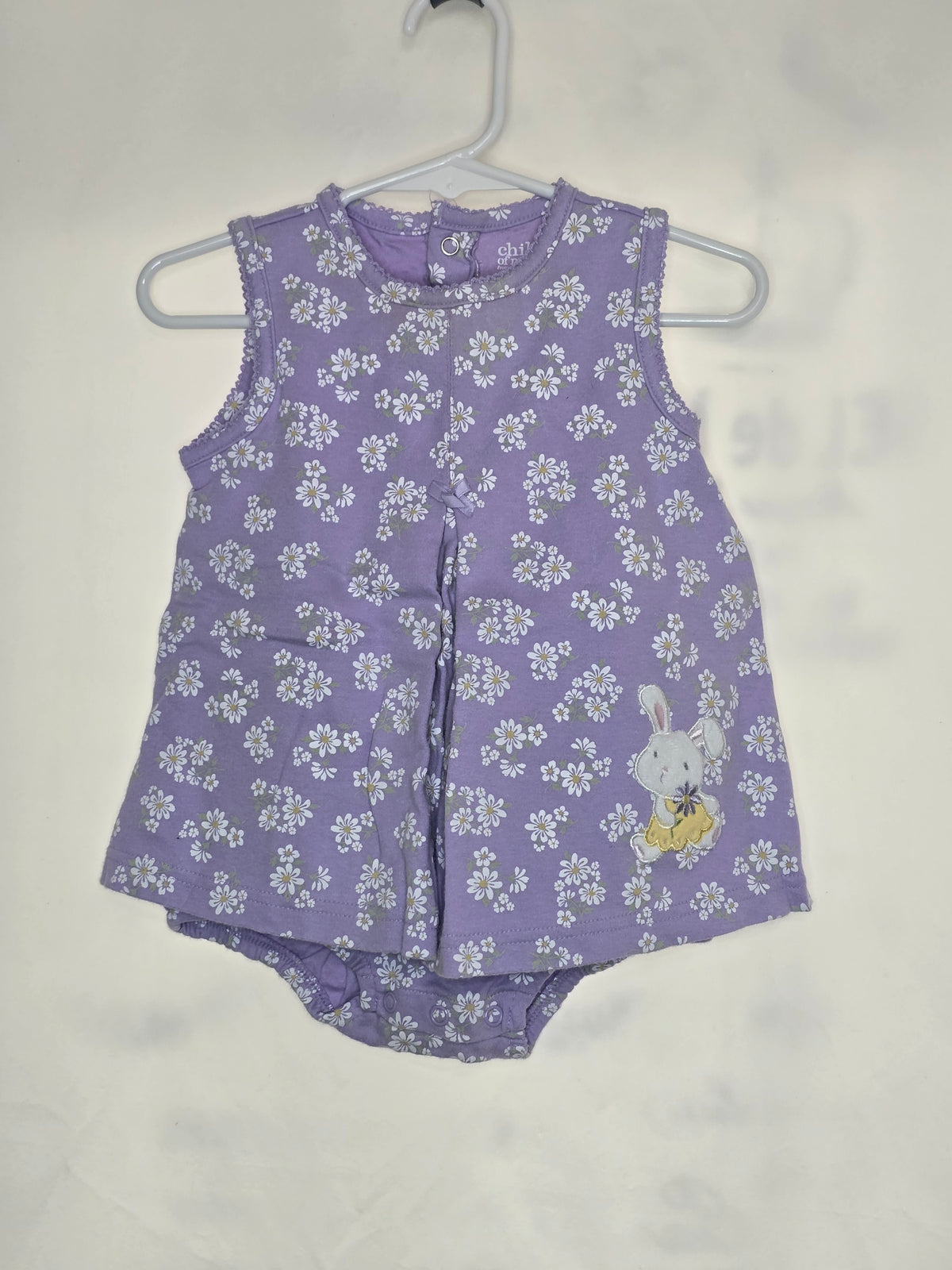 VGUC Carter sleeveless romper, light purple w/ - size Month - 12-18 / 18M