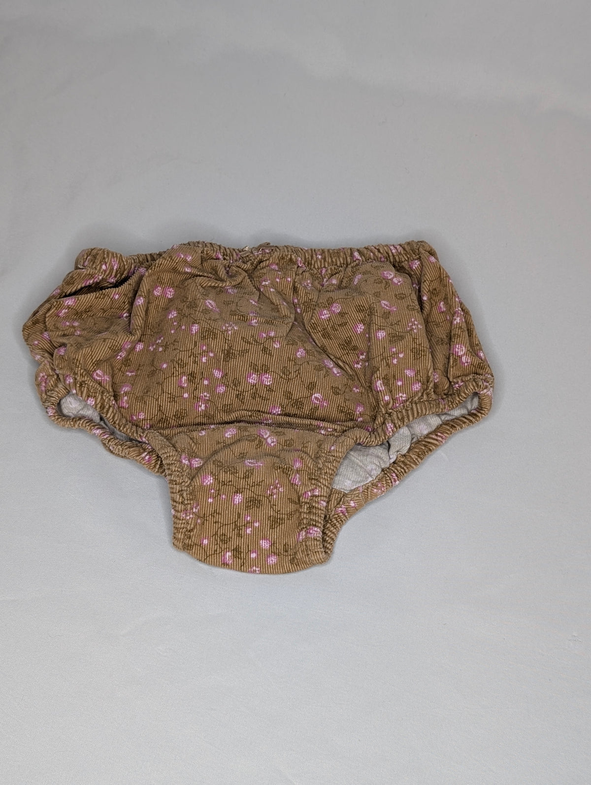 EUC BabyGap diaper cover brown corduroy w/ pink - size Toddler - 3T