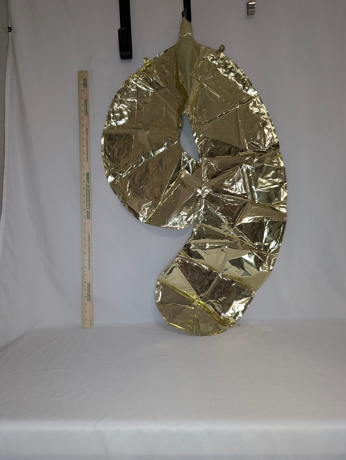 VGUC #9 OR #6 mylar balloon, gold, 3+ft tall