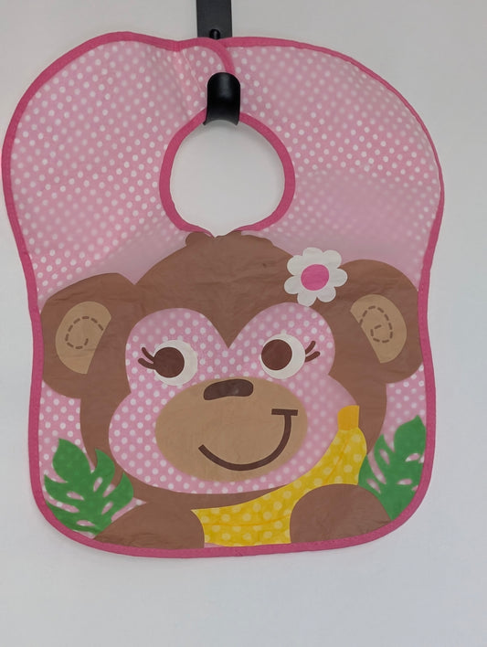 GUC plastic coated bib terrycloth backing, pink