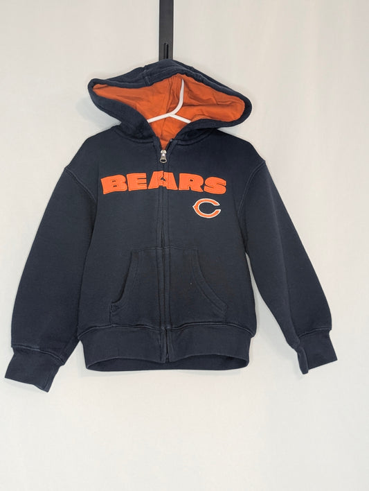 EUC NFL Chicago Bears full-zip hoodie, navy w/ - size Youth - 4 (XS)