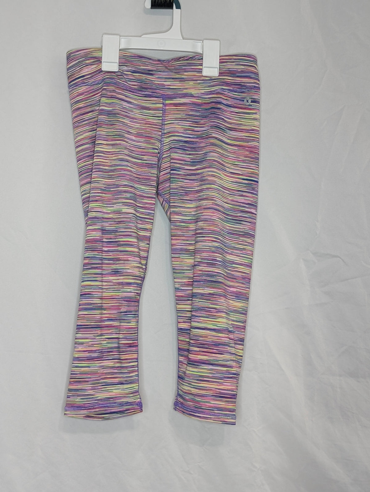 GUC quick dry capri leggings, neon spacedye - size Youth - 14 (XL)