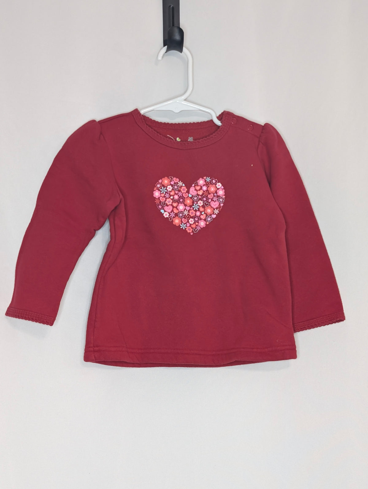 EUC JumpBean red fleece sweatshirt w/sparkly - size Month - 18-24 / 24M