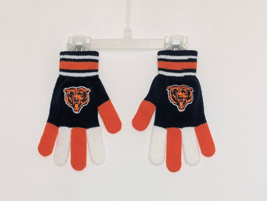 EUC Chicago Bears knit stretchy gloves, navy/