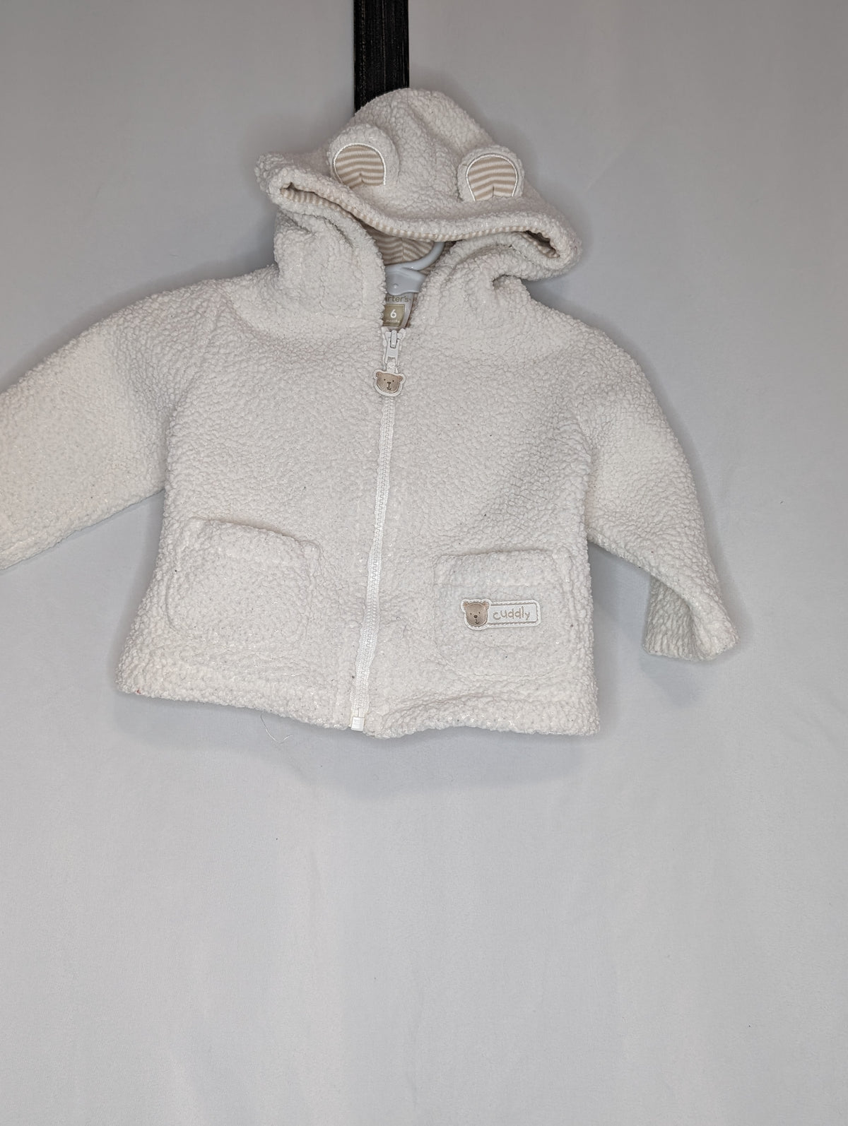 GUC Carter sherpa fleece teddy bear zip jacket, - size Month - 3-6 / 6M