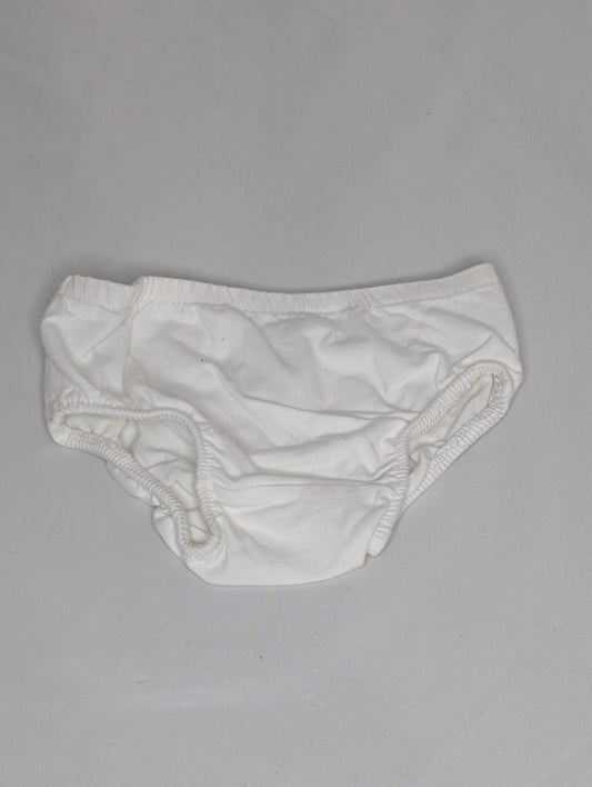 EUC diaper cover, white stretchy cotton/spandex, - size Month - 6-12