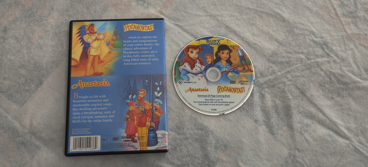 EUC 2in1 DVD Anastasia & Pocahontas *NOT Disney*