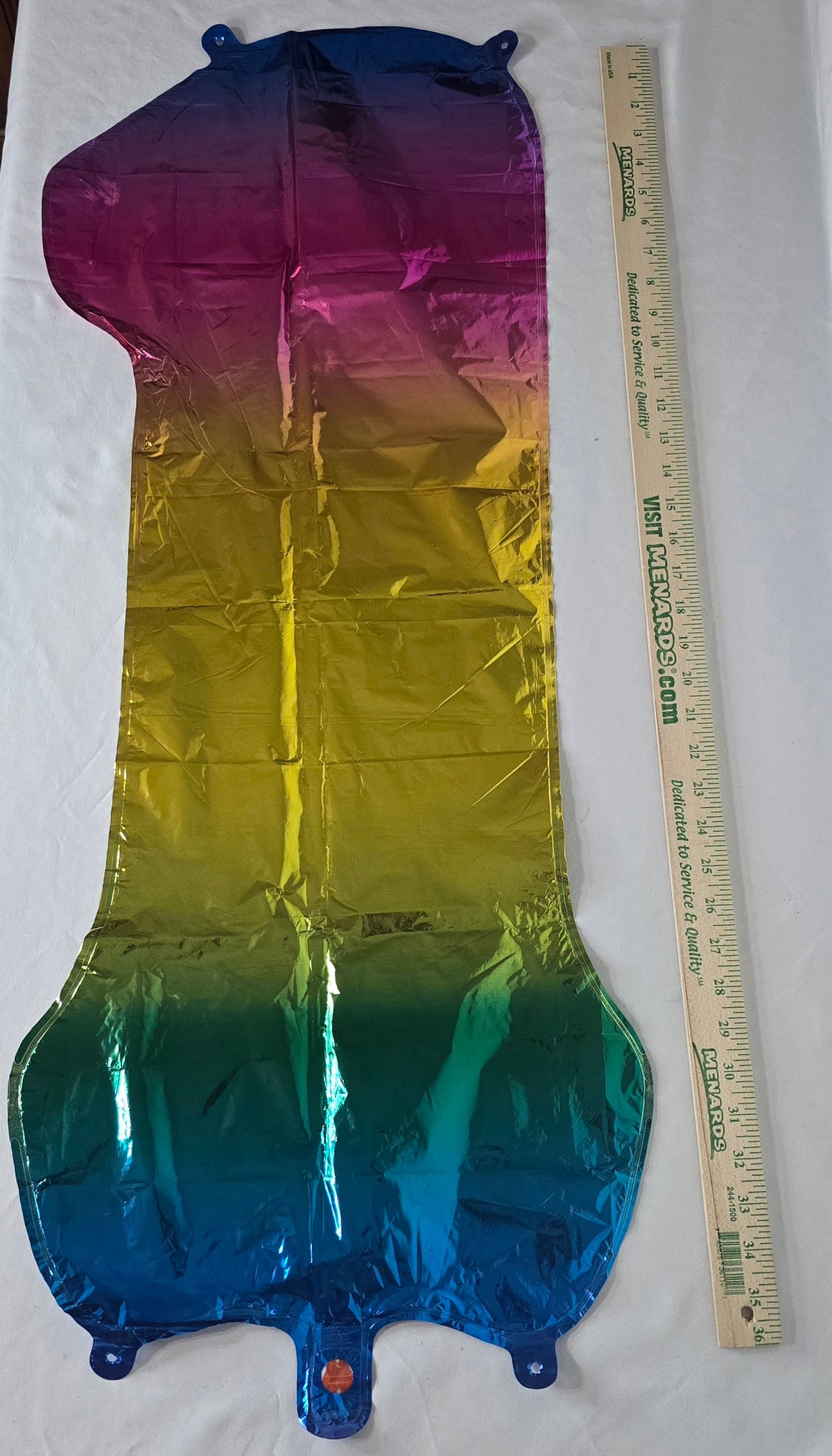 VGUC #1 Rainbow mylar balloon, 3ft tall, can