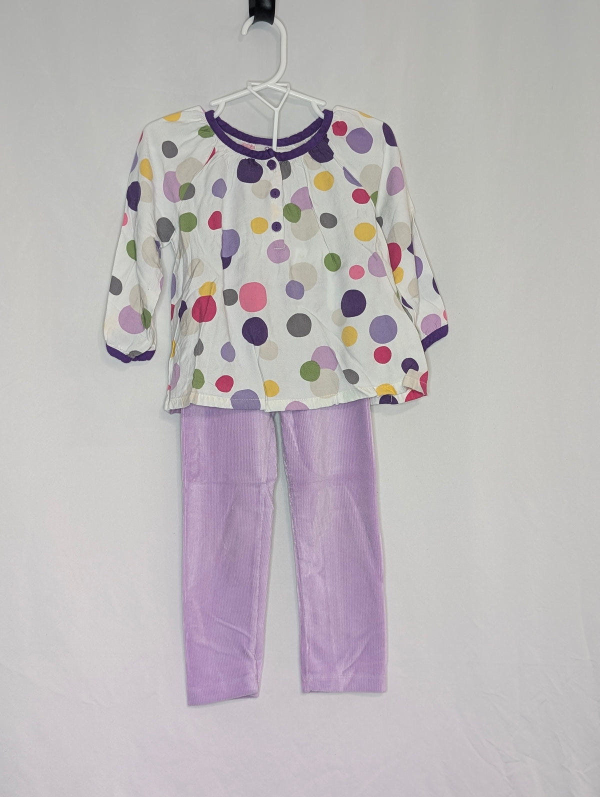 VGUC Gymboree 2pc set, lavender ribbed leggings - size Toddler - 2T