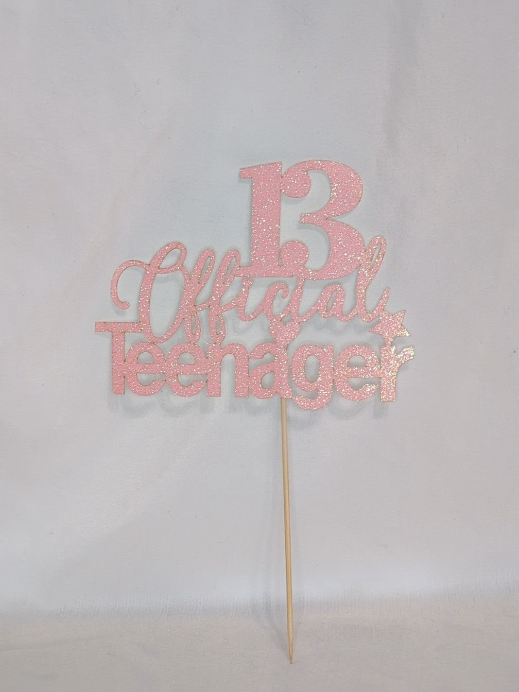 EUC Cake topper, 13 Official Teenager, pink