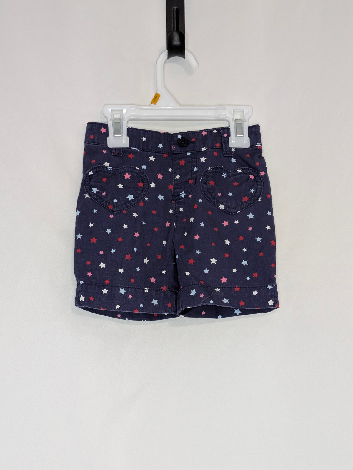 EUC cotton shorts, navy w/ red/white/blue/pink - size Toddler - 2T