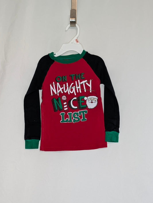 EUC l/s Christmas tee On the Naughty/Nice list - size Toddler - 4T