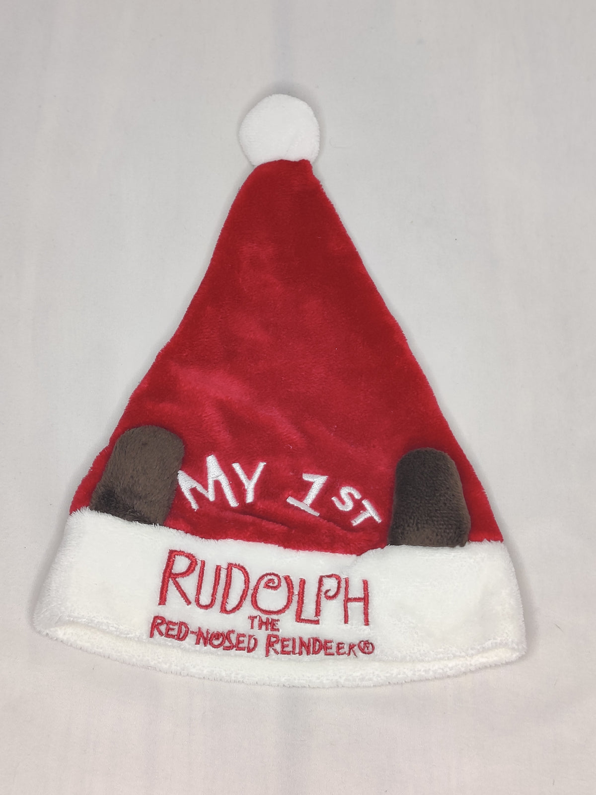 EUC infant Santa hat Rudolph the Red-Nosed